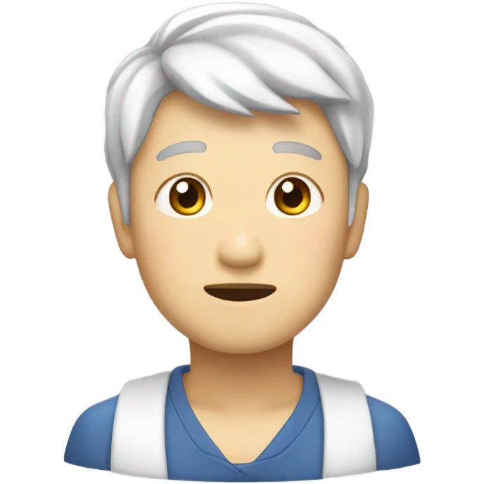 똑똑하고 밝아보이는 여자 대학생, 머리가 중간정도고 쓴 예쁜 emoji