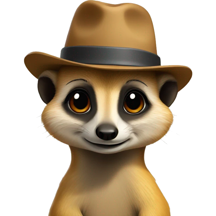 A meerkat with a hat emoji