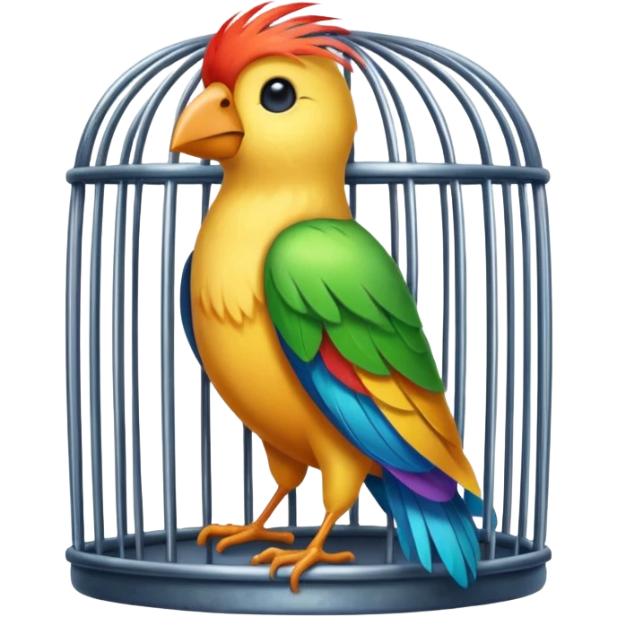 bird inside of cage emoji