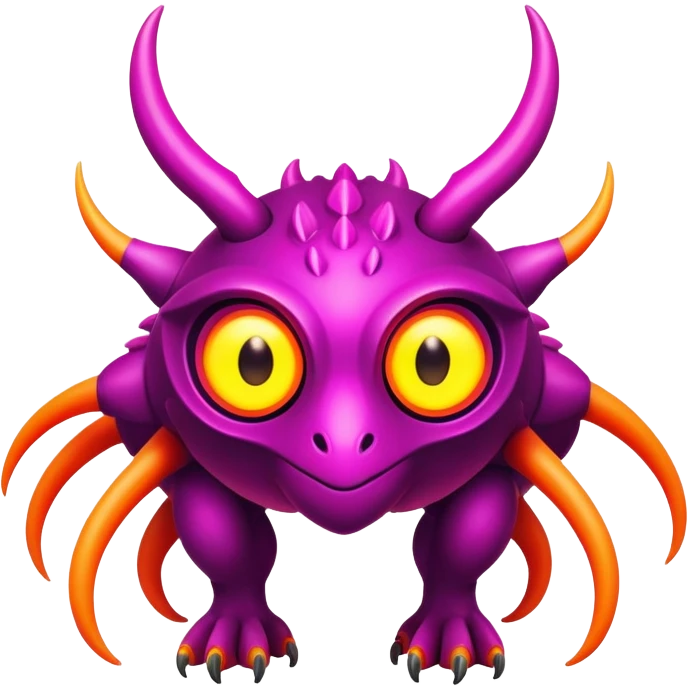 Exotic futuristic lush warm-colored neon Fakémon-Fionbri-creature emoji
