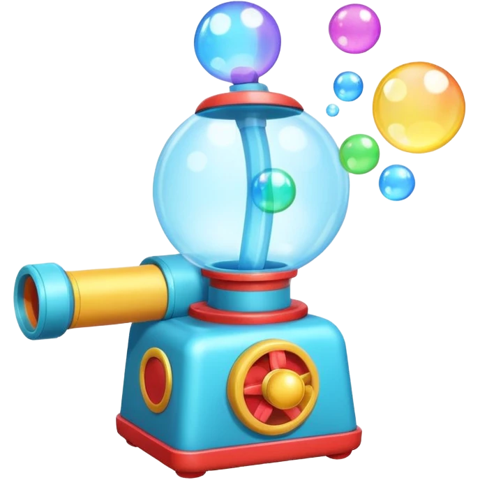 bubble machine object icon, small bubble blower device, bubbles floating out, colorful toy-like design, 3D cartoon, mobile game icon style, centered, clean background, no text, no watermark

 emoji