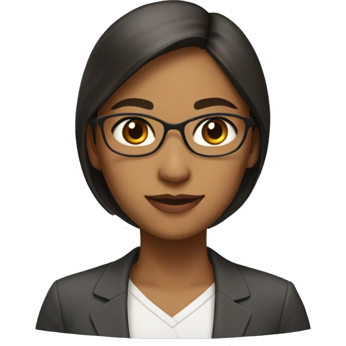 teacher, black and longhar, brown eyes, asia girl emoji