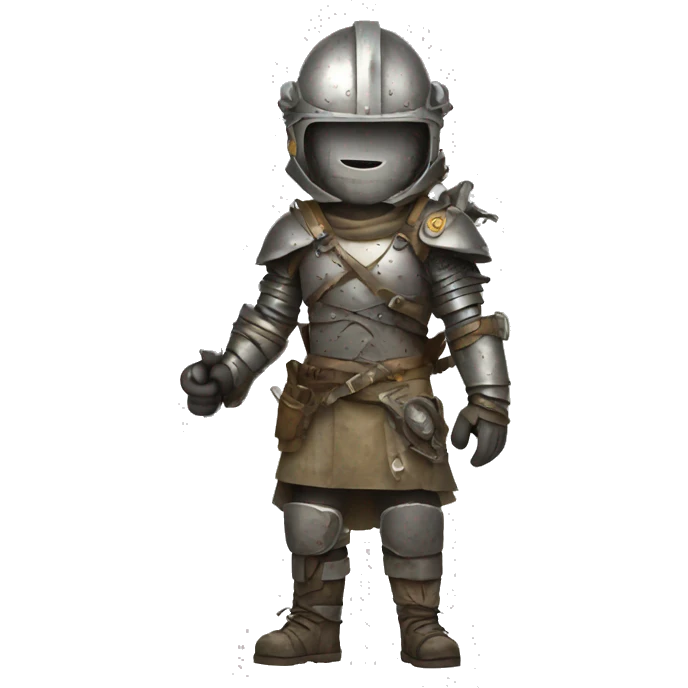 post apocalyptic builder in armor made from road signs emoji
