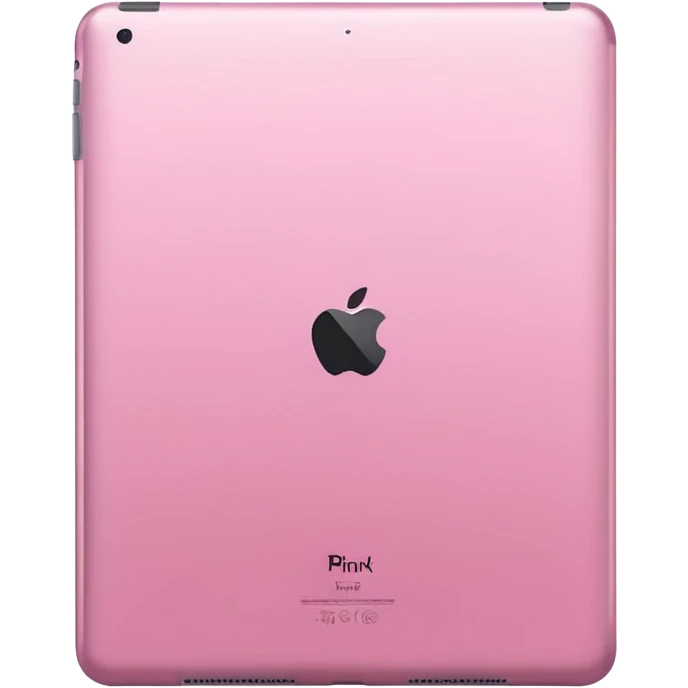  pink iPad (Apple tablet) with sleek metallic finish, minimal and modern design, soft reflections, isolated on transparent background, realistic style" emoji