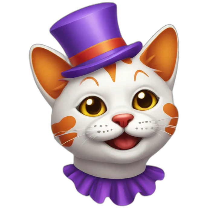 funny clown cat emoji