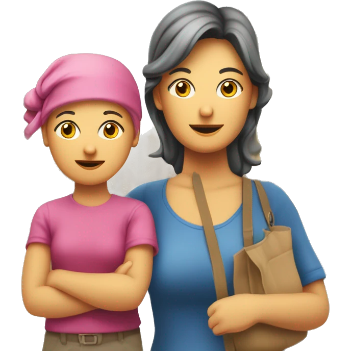 Mamma e figlia bionde in giro per la città  emoji
