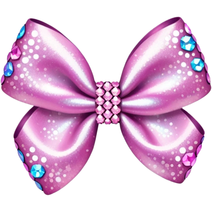 glitter pink crystal hair bow emoji
