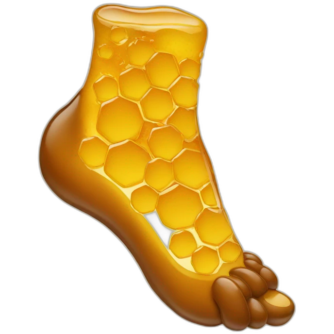 Foot with honey emoji