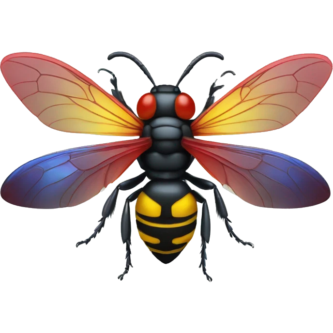 German black red yellow Wasp blue iridescent wings emoji