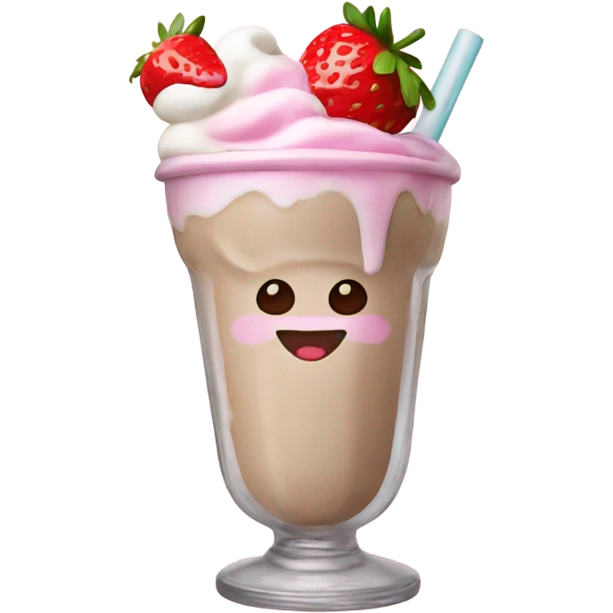 Milkshake with a strawberry emoji