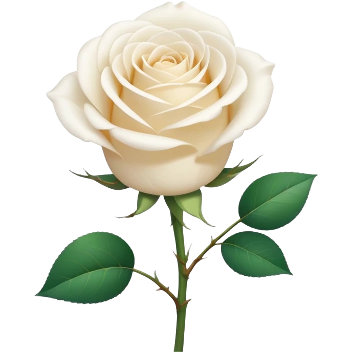 A white rose emoji in iOS emoji style, clean and smooth vector illustration, soft lighting, subtle gradients, minimal and cute, centered, transparent background, high clarity, no outline, no text
 emoji