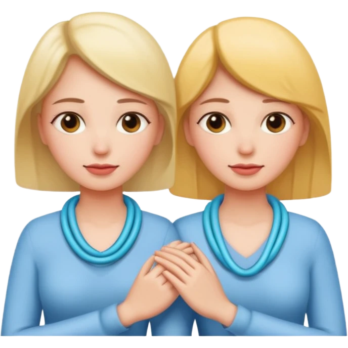 Women holding hands around neck emoji