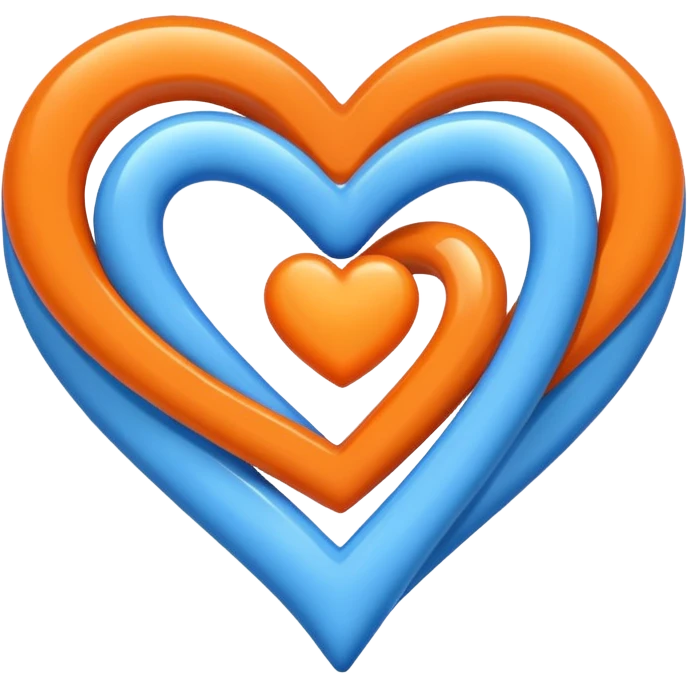 Orange and blue heart emoji