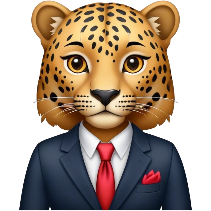 Leopard with Blazer and makeup  emoji