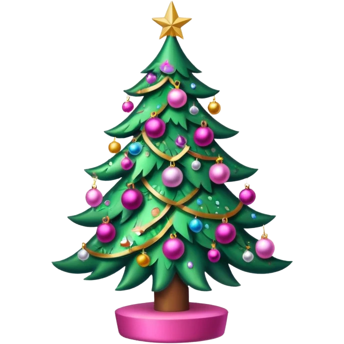 Christmas tree pink emoji