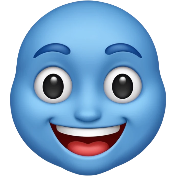 A silly emoji with blue skin  emoji