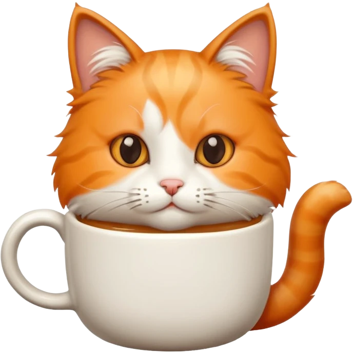 A cute cat drinking coffee emoji
