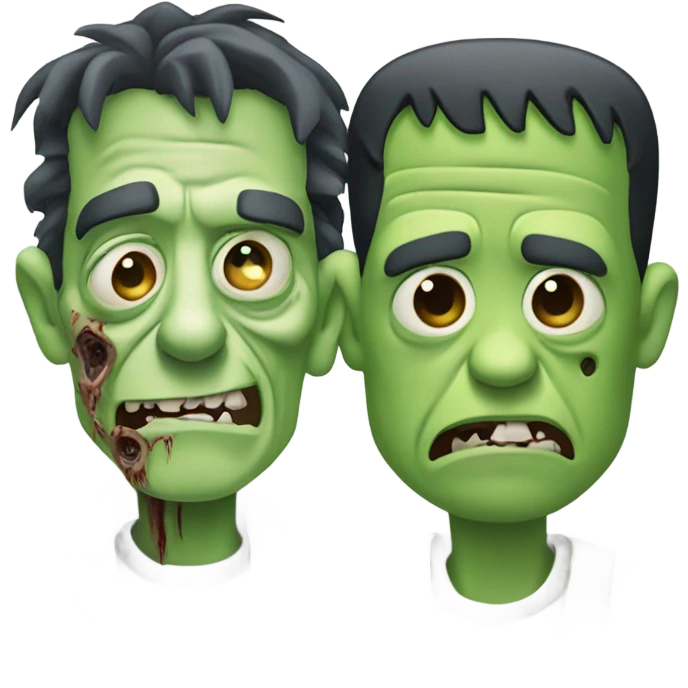Zombie ￼ combined with Frankenstein emoji