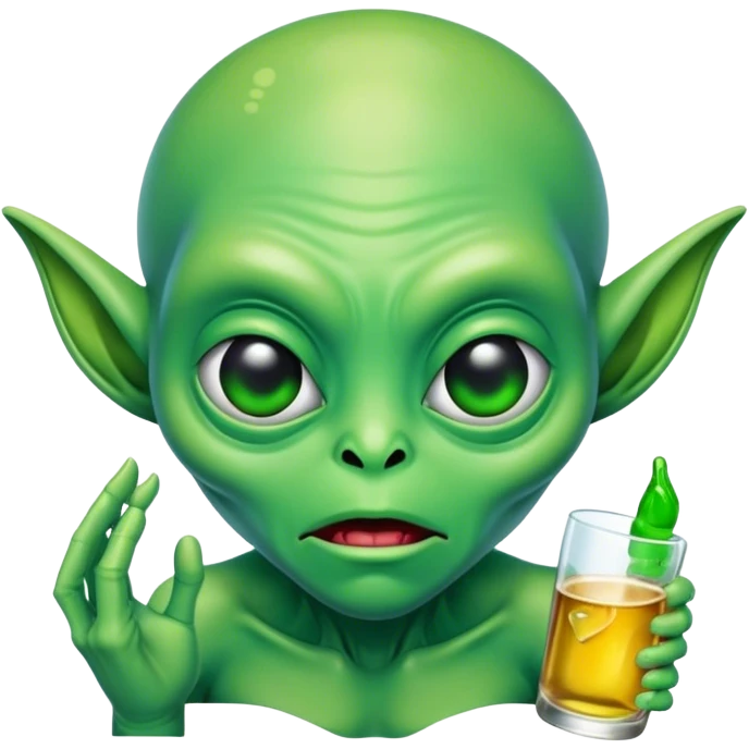 Drunk alien  emoji