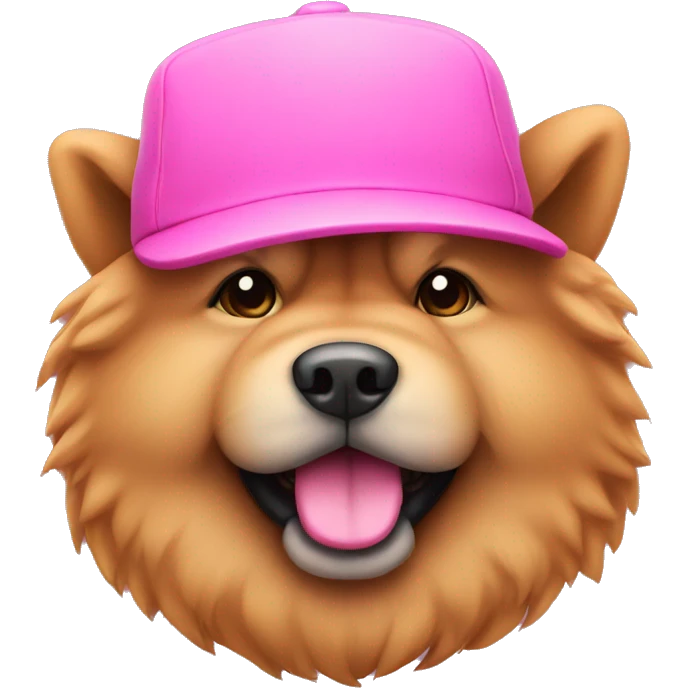 Chow with pink hat emoji