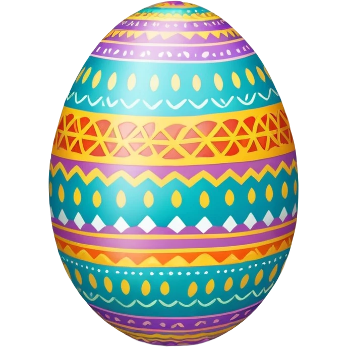 A colorful decorated Easter egg with patterns and designs emoji