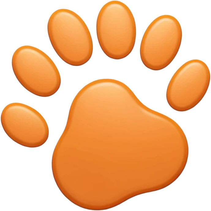 a very light pale pastel orange pawprint emoji