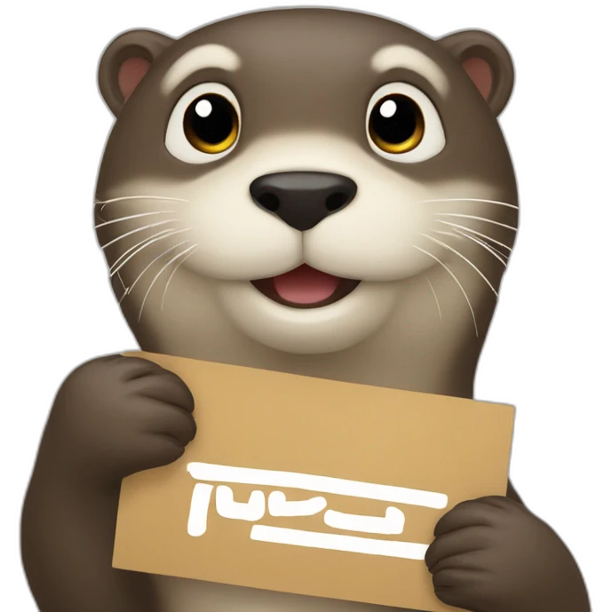 otter holding a sign with the text SUB emoji