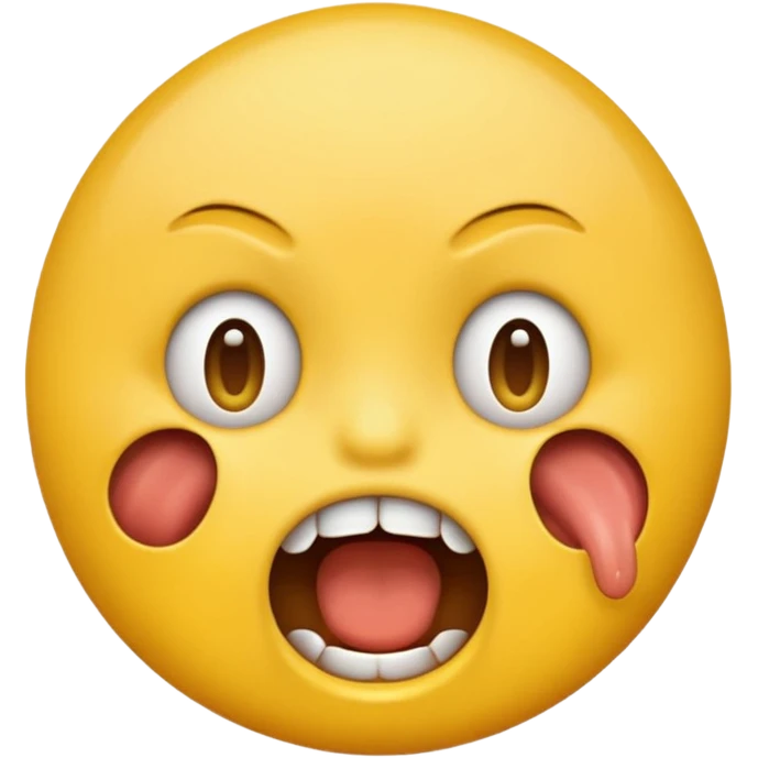 Yellow emoji doing choking emote emoji