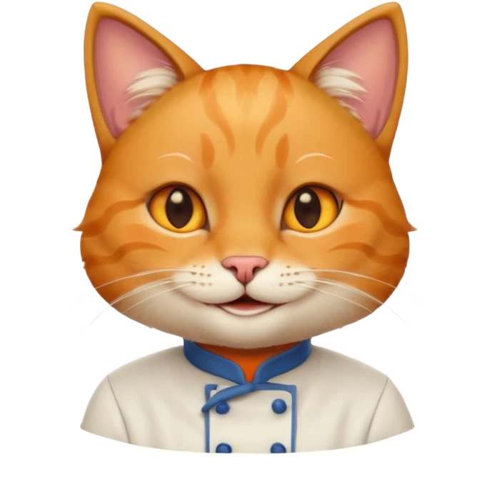 chef cat with a gold earring, smiling emoji