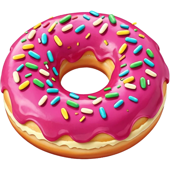 Pink cream donut emoji
