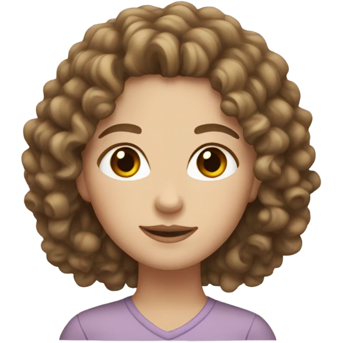 white girl with brown eyes and curly hair emoji