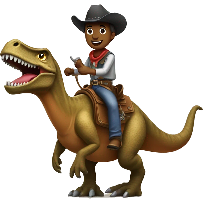 Cowboy riding a dinosaur  emoji