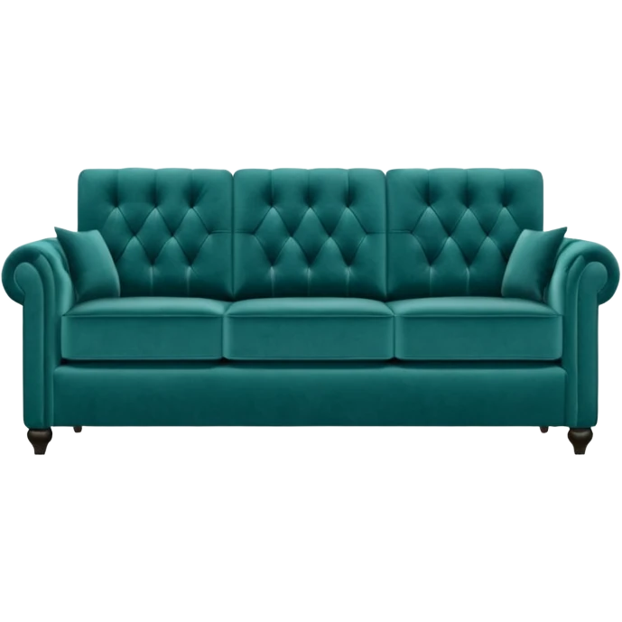 Square teal three-seater sofa  emoji
