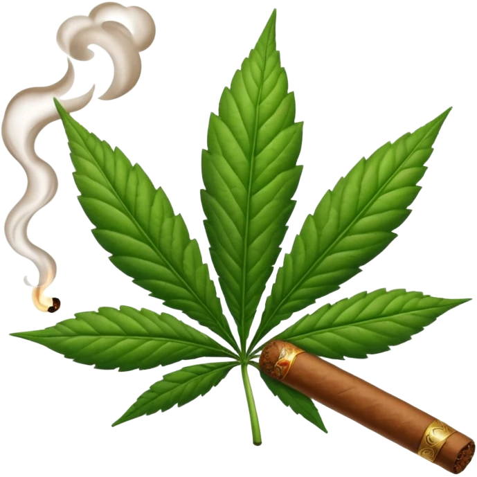marijuana leaf with cigar emoji