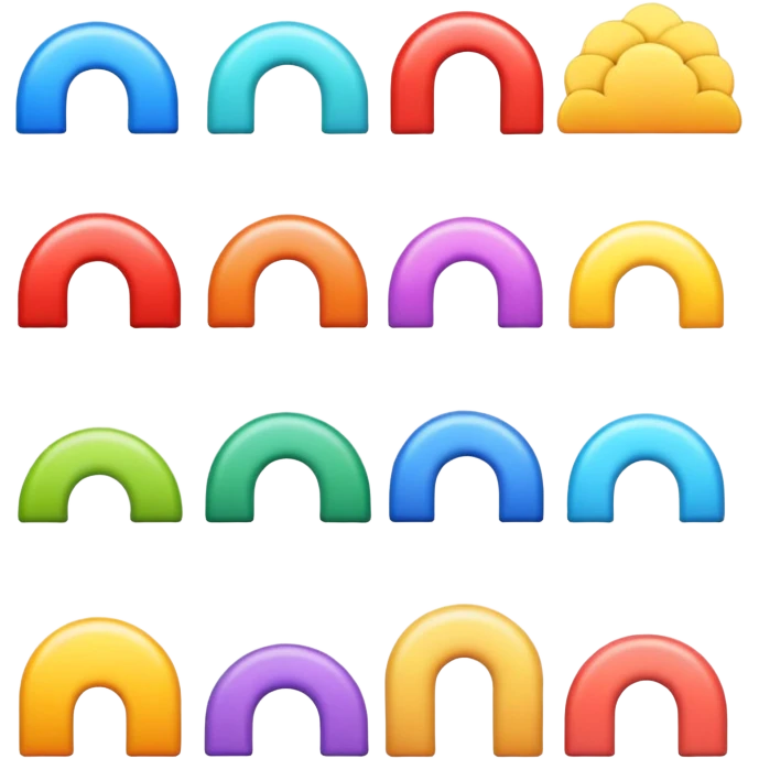 faça 7 laços, com 7 cores cada um  emoji