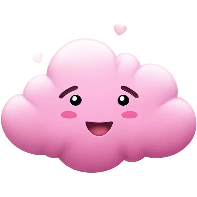 Pink cloud raining pink hearts emoji