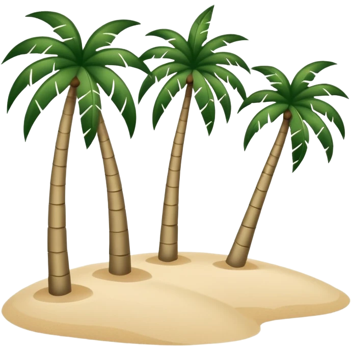 dark green palm trees on light beige sand, simple shapes, no text emoji