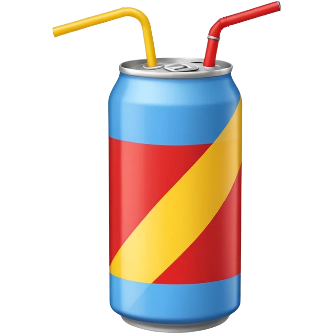 drink can blue red yellow Surfside SINGLE STRAW NO FACE emoji