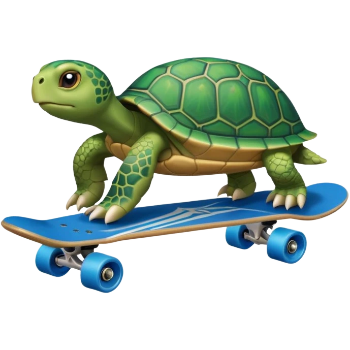 A turtle riding a skateboard emoji