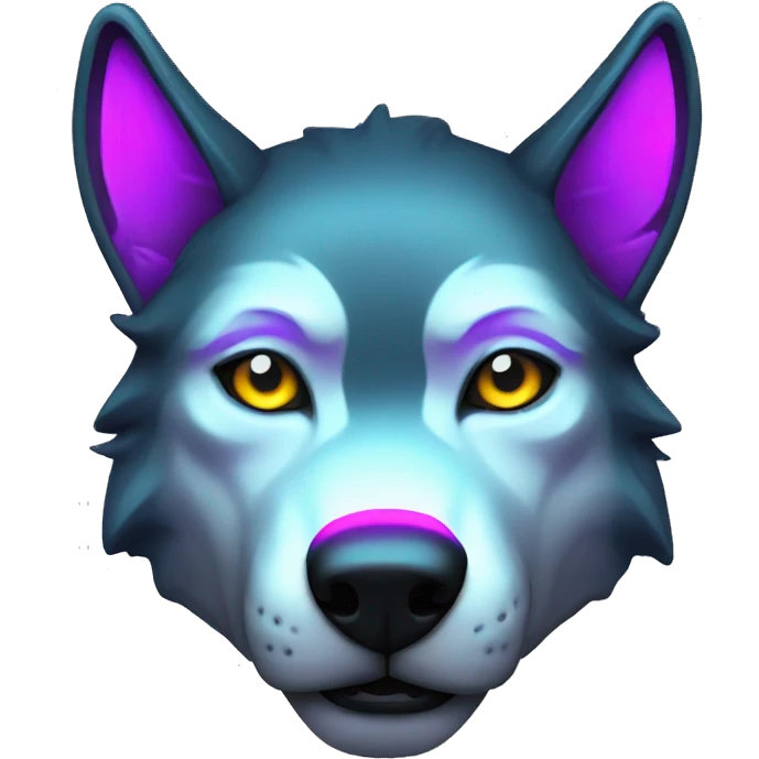 neon cyber wolf emoji