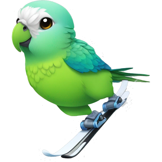 Parakeet skiing  emoji
