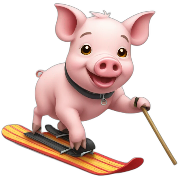 Pig skiing emoji