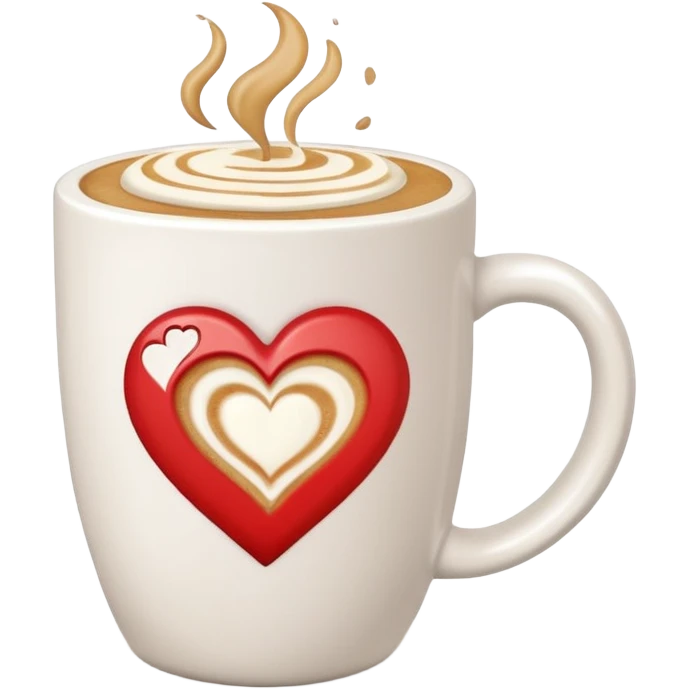 White coffee mug with latte emoji