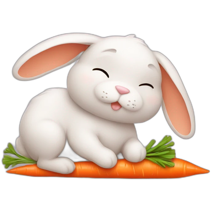 Tired bunny with carrot pijama’s emoji