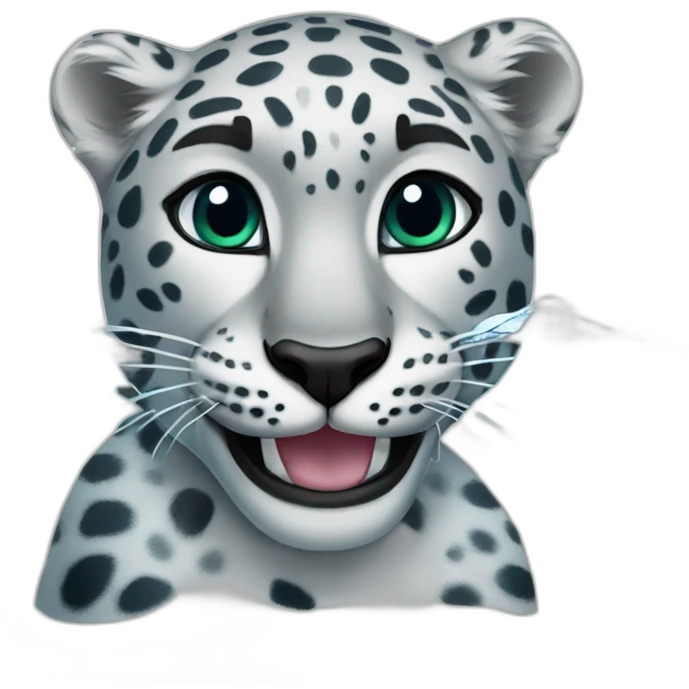 swimmer snow leopard emoji