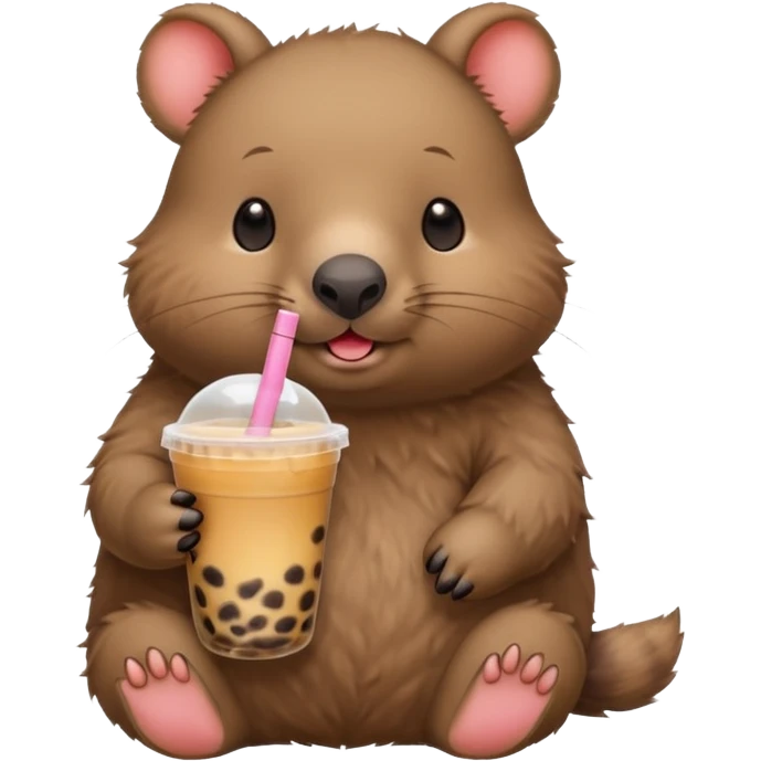 wombat drinks bubble tea emoji