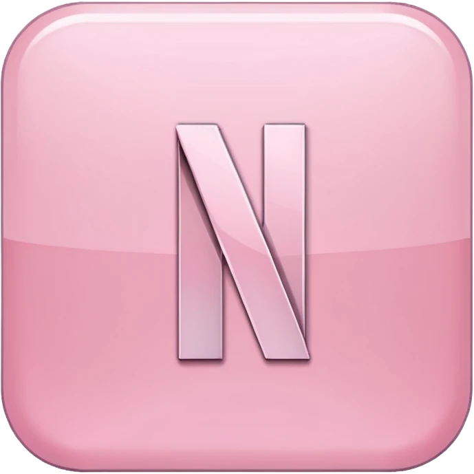 Netflix aesthetic "N" logo in pastel pink emoji