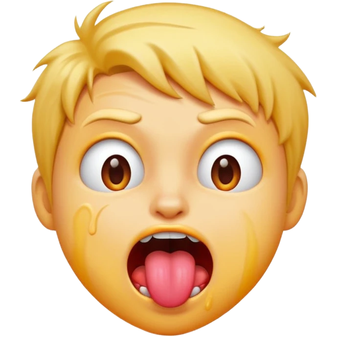 Hot/sweaty tongue-out face — hot, crazy fun, wild mood emoji