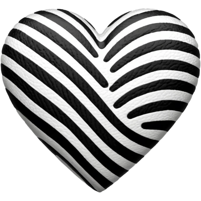 realistic zebra print heart emoji