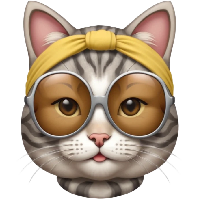 선글라스를 헤어밴드로 사용하는 고양이 emoji